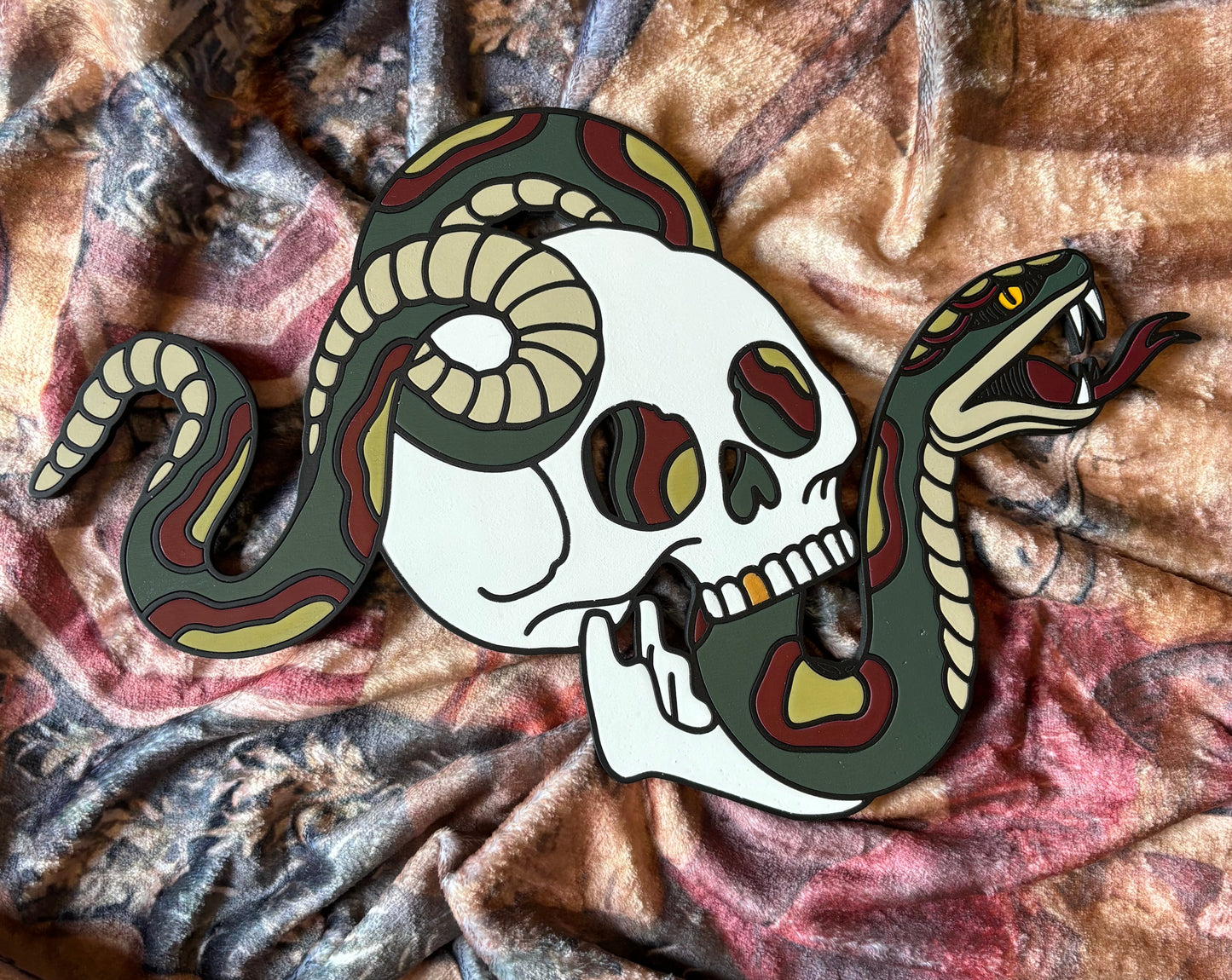 Traditional Skull and Snake