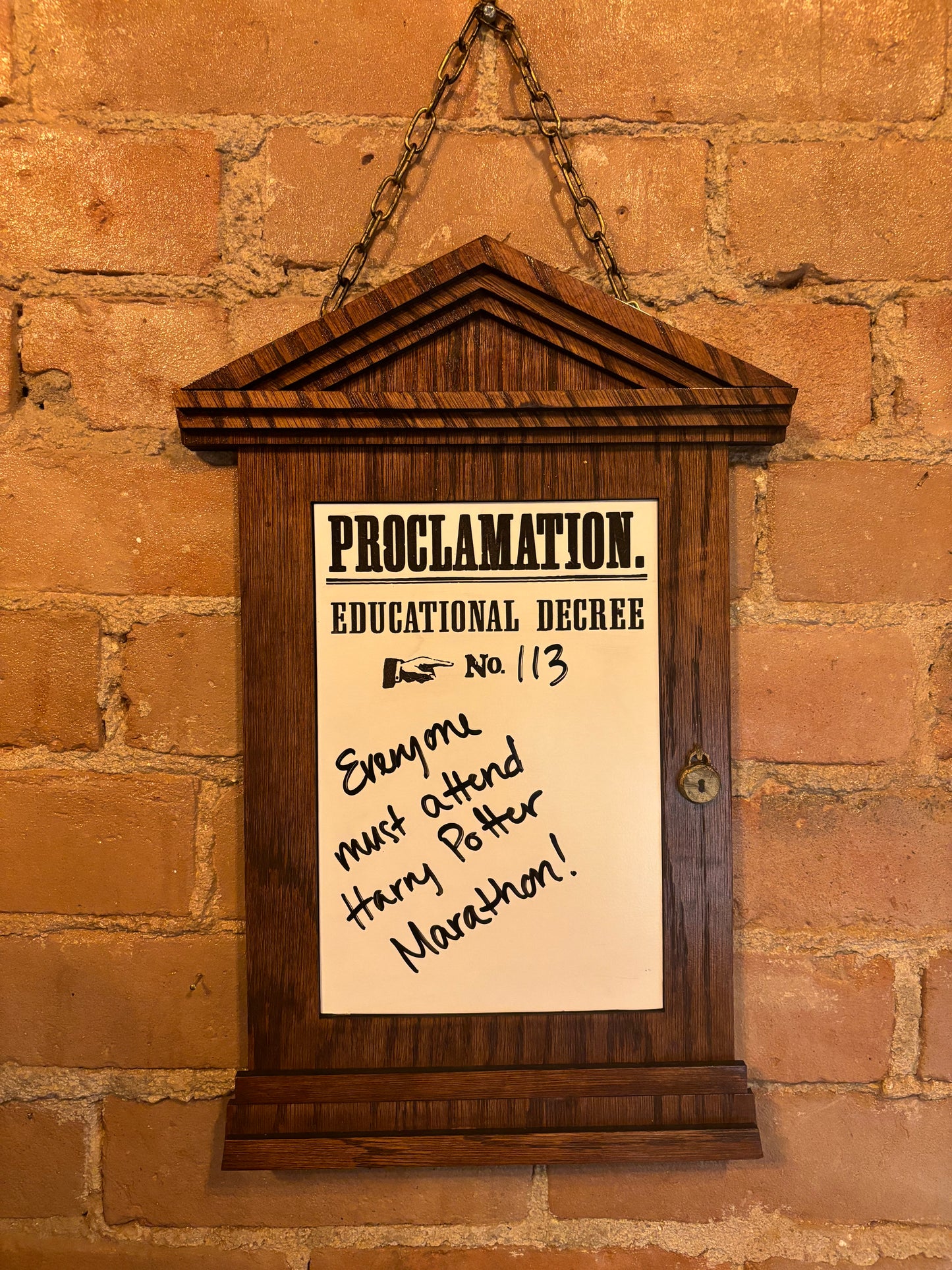 Dry Erase Proclamation Board