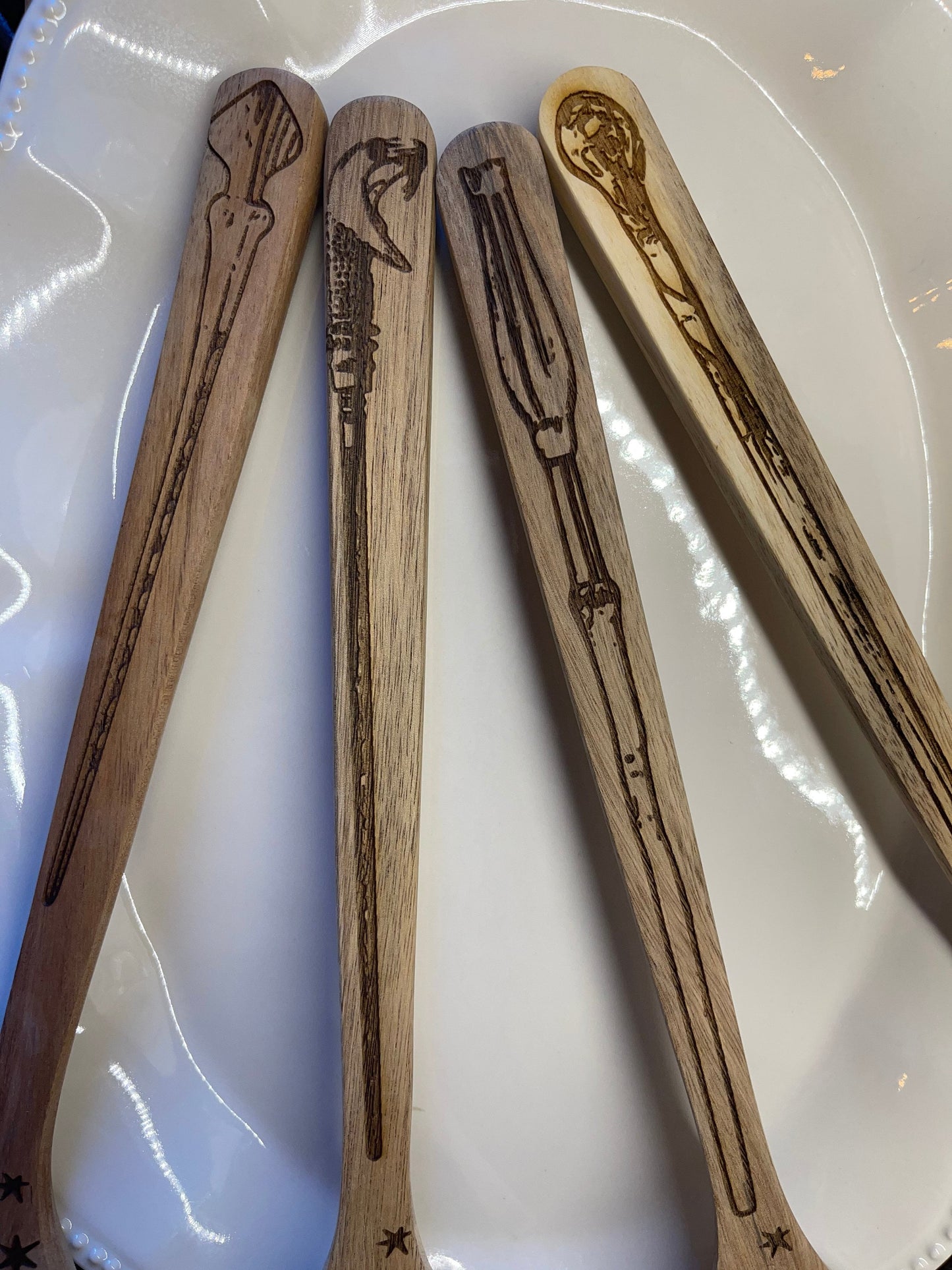 Magic Wand Spoon Engraved Wooden Spoon Fantasy Spoon 