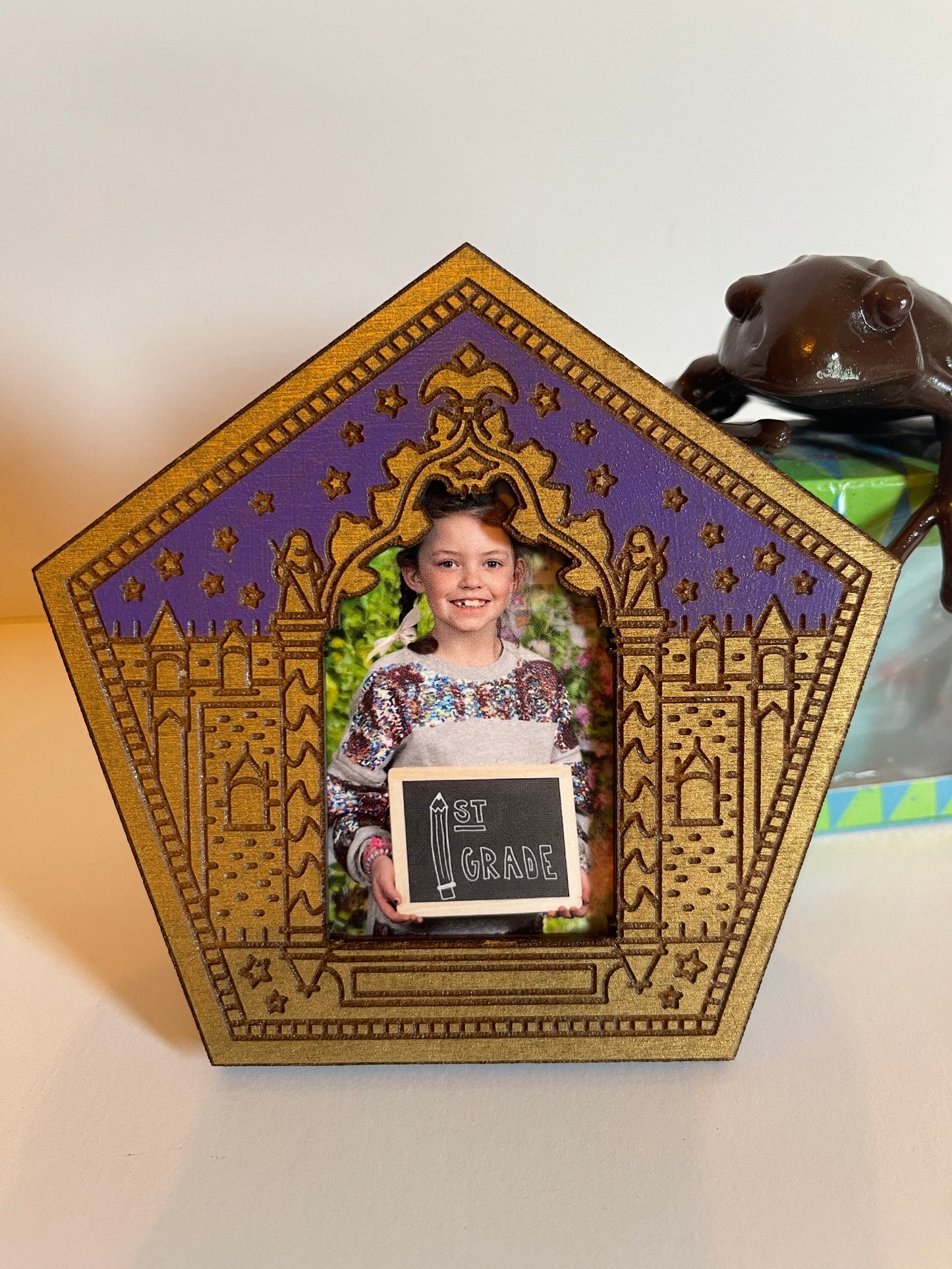 Small Wooden Chocolate Frog Card Photo Frame