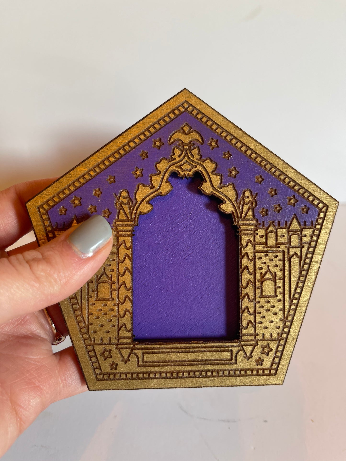 Small Wooden Chocolate Frog Card Photo Frame